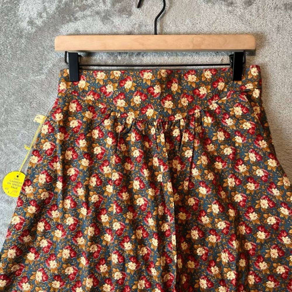 Floral A-Line Midi Skirt - Brown Multi - Picture 2 of 3